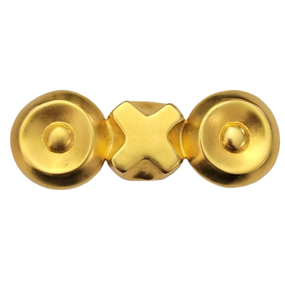 Robert Lee Morris Gold Tone Abstract Modern OXO Bar Brooch, Signed K586